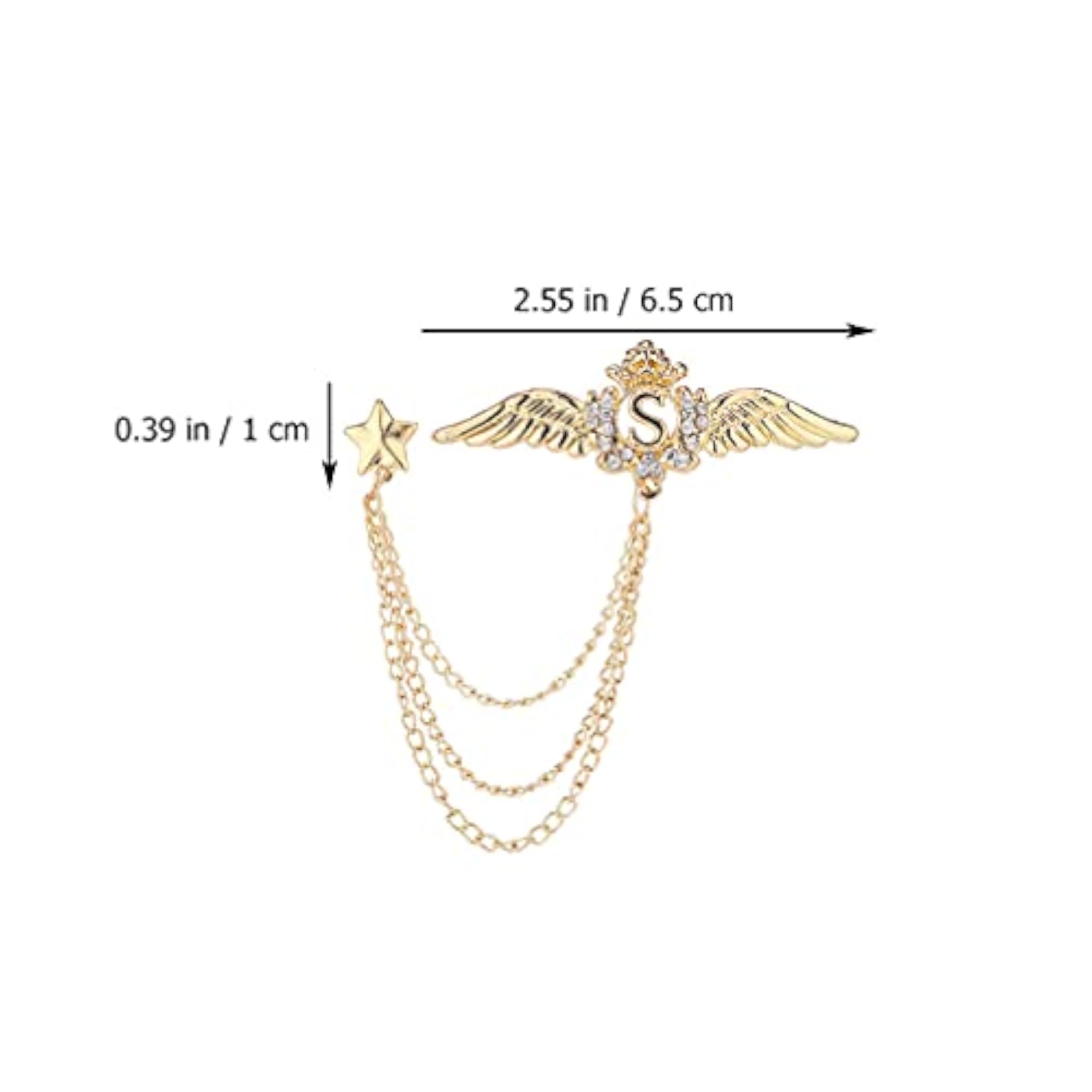 2pcs Chain Brooch Pin with Angel Wings Design